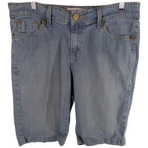 Signature Levis Jean Shorts Light Blue Bermuda Denim Size Misses 12 Long 37x11.5
